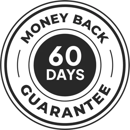 60-day money-back guarantee seal